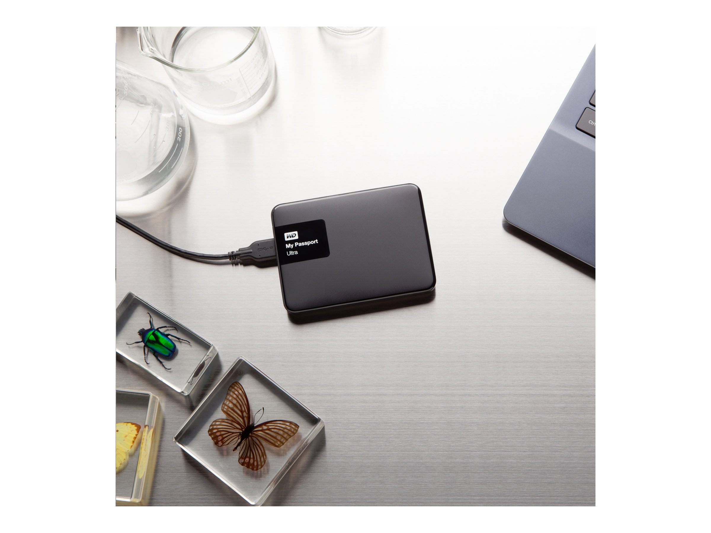 WD My Passport Ultra 500GB USB 3.0 Secure portable drive with auto backup Classic Black - image 2 of 6