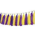 thumbnail image 3 of Purple Yellow Tassel Garland,Tissue Tassel Banner for Basketball Sport Theme Party Birthday, Graduation Decorations,Party Supplies for Men Boys Adults,Pack of 20, 3 of 3
