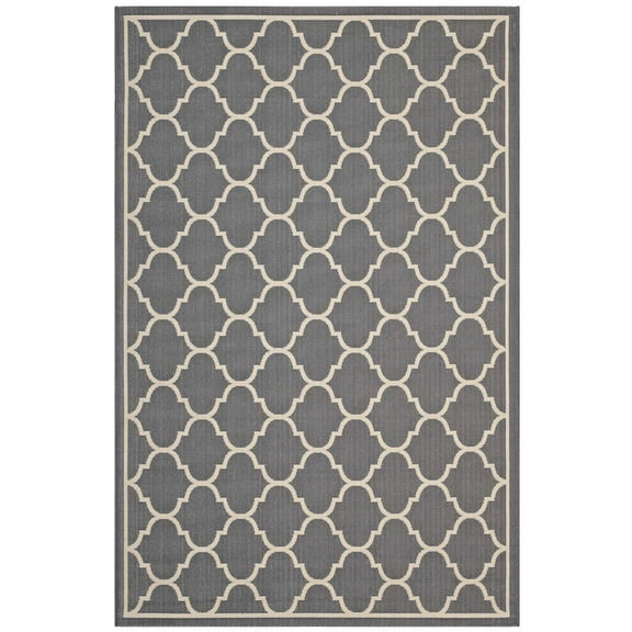 Modern Contemporary Urban Living Lounge Room, Indoor and Outdoor Area Rug Runner Floor Carpet, Moroccan Style, Fabric, Grey Gray