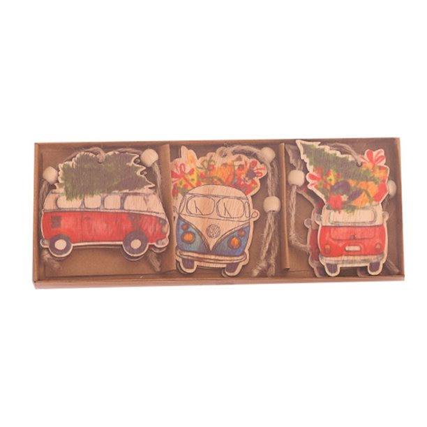Ounissouiy 6 piezas pintura colorida colgante de lindo Ángel oso adornos colgantes fiesta manualidades árbol de Navidad percha para patio Navidad Kits de decoración para fiestas Coche Ounissouiy HA070159-03