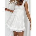 thumbnail image 4 of Coduop Graduation White Short Lace Dress for Women Backless Bandage Mini A Line Dresses, 4 of 6
