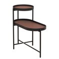 thumbnail image 5 of Modern 2-Tier Side Table, Metal End Table with Round Tray Top and Storage Shelve, Sofa Side Accent Table for Living Room Small Spaces, Brown, 5 of 7
