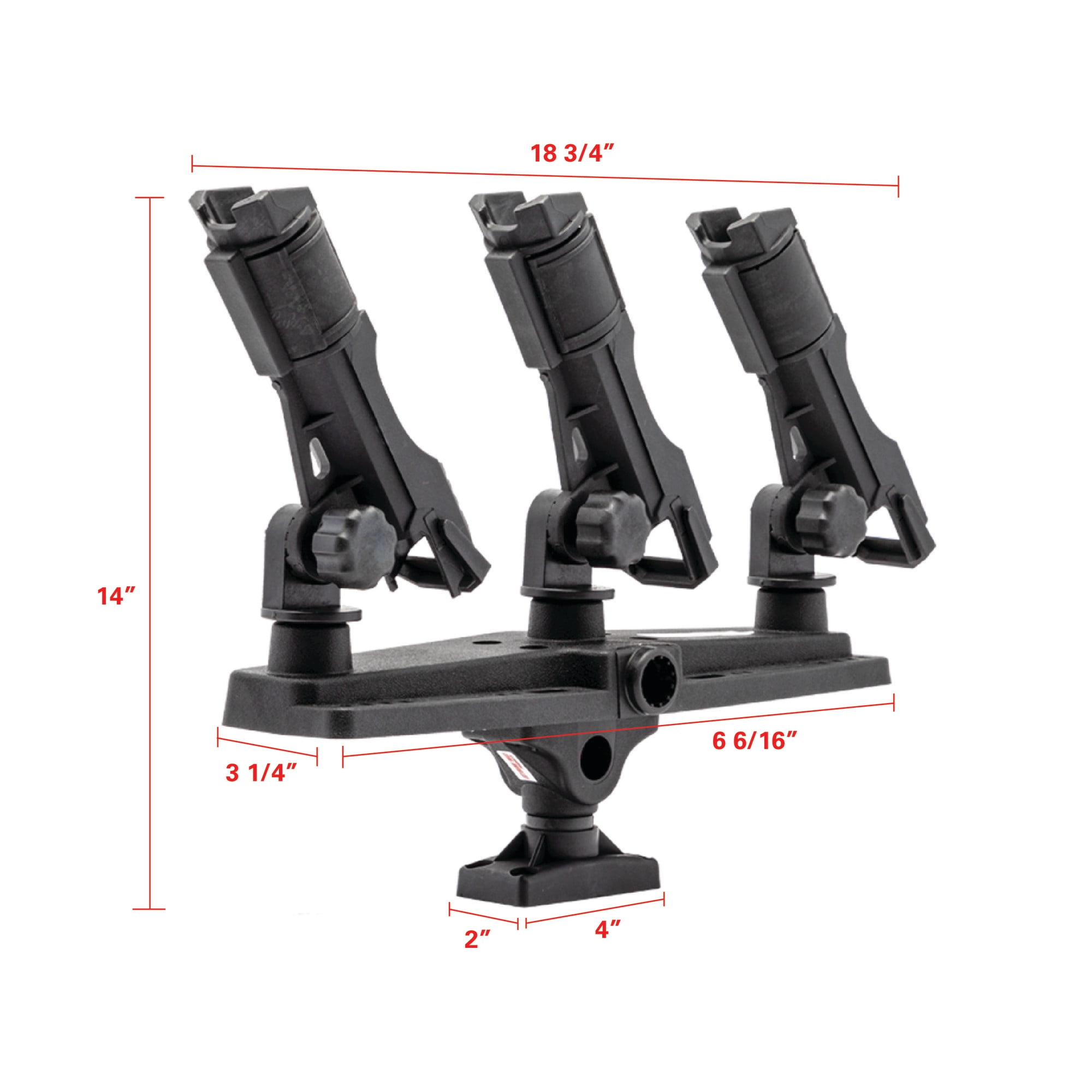 Extreme Max 3006.8621 Triple Rod Holder for Kayaks