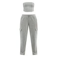 thumbnail image 4 of No Boundaries Tube Top and Cargo Sweatpants Set, 2-Piece, Women's, 4 of 4
