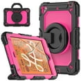 thumbnail image 2 of TECH CIRCLE Case for Apple iPad Mini (7.9") Tablet - [Built with Screen Protector] Heavy Duty Protection Rugged Case with Kickstand Portable Handle Drop Proof Cover, Black+Rose, 2 of 10