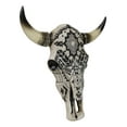 thumbnail image 5 of Western Tribal Aztec Vector Tattoo Patterns Horned Cow Skull Wall Decor Plaque, 5 of 9