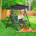 thumbnail image 4 of Outdoor Swing Cushions, Waterproof 2-3 Seater Bench Cushions for Outdoor Furnitur with Backrest, Thicken Washable Cushion for Swing Patio Porch Lawn Garden, Green, 40x40x4 inch, 4 of 7