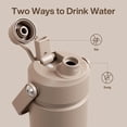 thumbnail image 3 of Insualated Water Bottle with Straw - 12oz Stainless Steel Water Bottle with Dual Spouts, Leak-Proof, BPA-Free, Double Wall Vacuum Keeps Cold for 24 Hours for Sports, Travel (Aquamarine Blue), 3 of 9