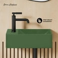 thumbnail image 2 of Lisse 16" Concrete Rectangle Wall-Mounted Sink with Left Side Faucet Mount in Matte Royal Green, 2 of 8