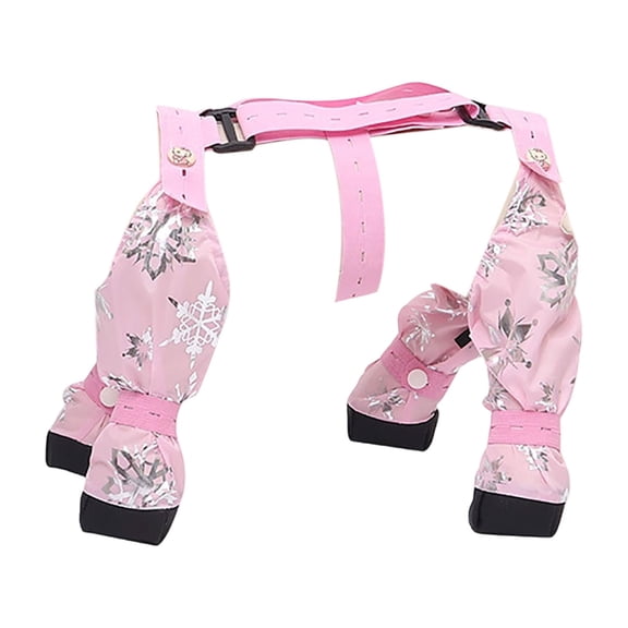 ibiyuan Small Dog Suspender Boots Winter Leggings Paw Protector Cover for Outdoor Walking, Hiking, Waterproof Snowy Day, Anti-Fall Pet Pants Shoes with Adjustable Strap All-Weather,XL