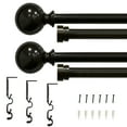 thumbnail image 5 of Lumi 5/8" Brown Ball Finial Adjustable Curtain Rod, 66-120", 5 of 5