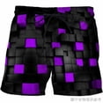 thumbnail image 1 of Pantalones cortos de playa para hombre, informales, con ilusión óptica, estampado 3D, de secado rápido, producto a la moda, novedad de verano Fivean unisex, 1 of 2