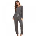 thumbnail image 5 of Ladies Casual Long-sleeved Plus Size Pajamas Suit Home Service, 5 of 7