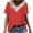 #1-Red, variant on Women Shirts Plus Size Short Sleeve V-Neck Blouse Pullover Tee Tops