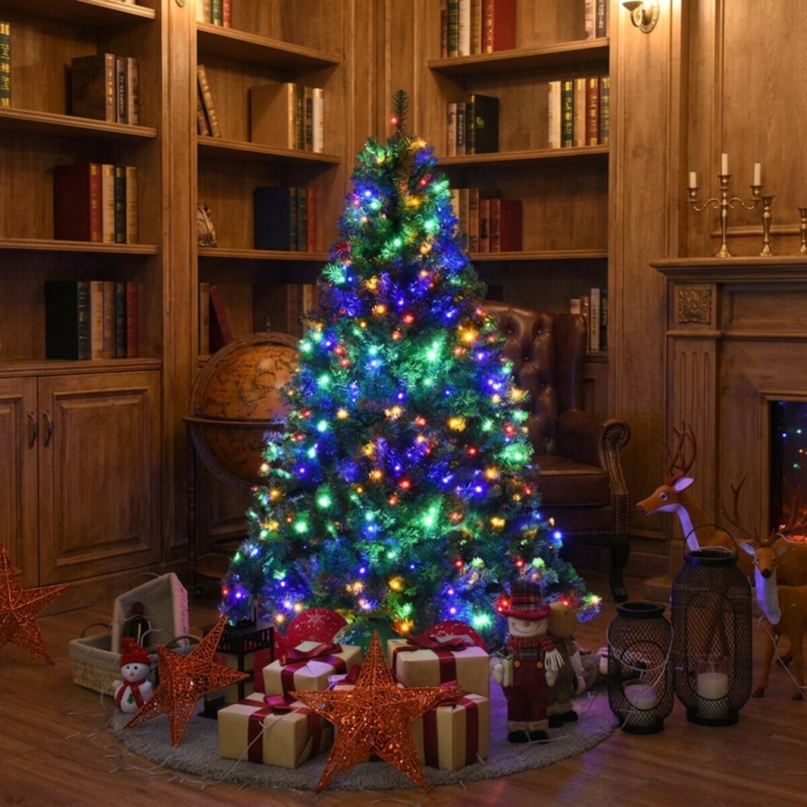 RUIE, 5 ft, Pre-Lit Artificial Christmas Tree, Artificial Tree, 600 Branch Tips, Green, Hinged Branches for Christmas Party Living Room Decor