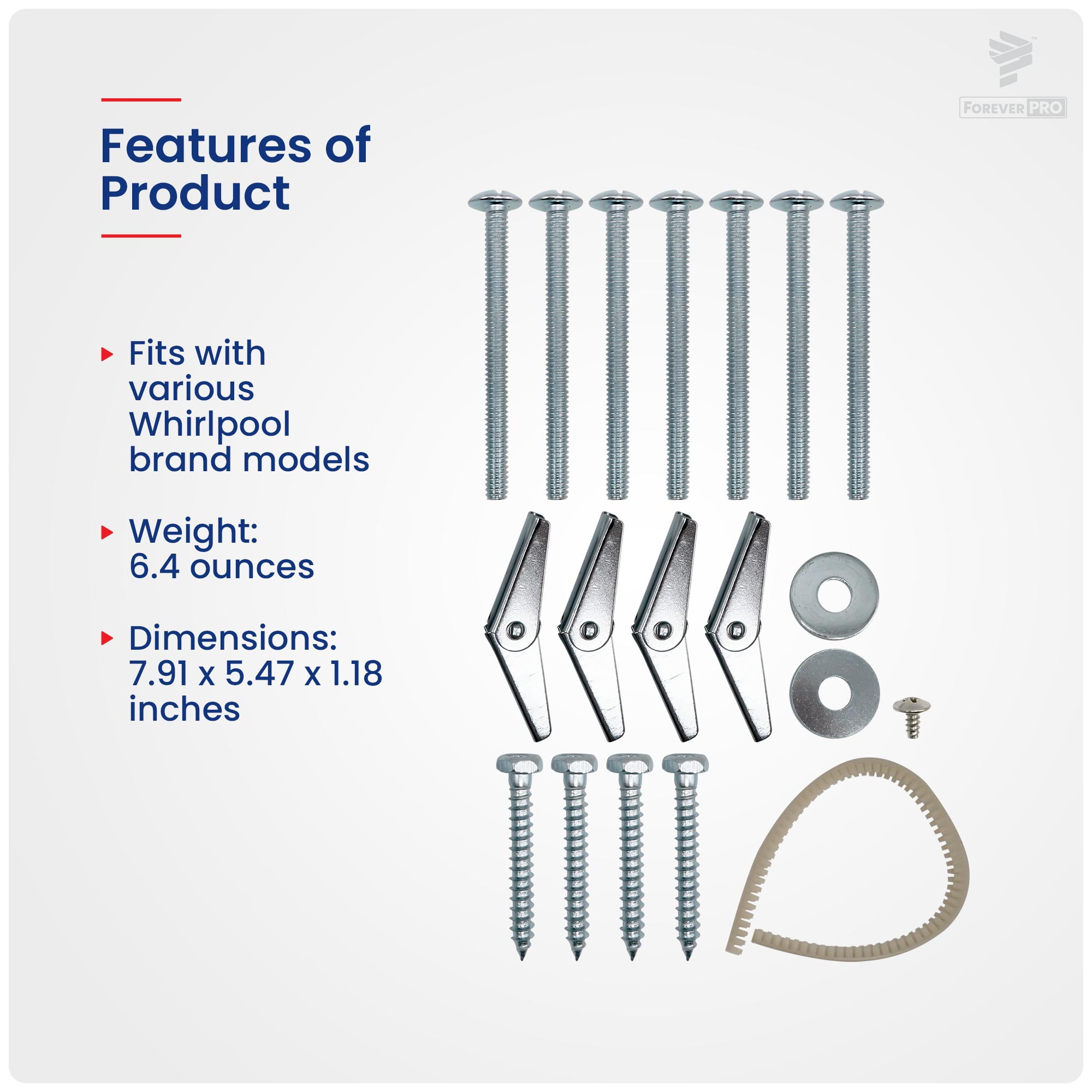 ForeverPRO 8205948 Mounting Hardware Kit for Whirlpool Microwave 1174052 AH989071 EA989071 PS989071