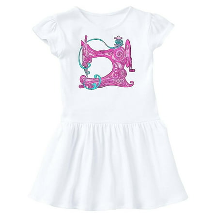 

Inktastic Stylized VIntage Sewing Machine in Pink Gift Toddler Girl Dress