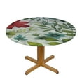 thumbnail image 3 of JEUXUS  Deluxe Elastic Edged Flannel Backed Fitted Table Cover - Watercolor Floral Pattern - Large Round, 3 of 7