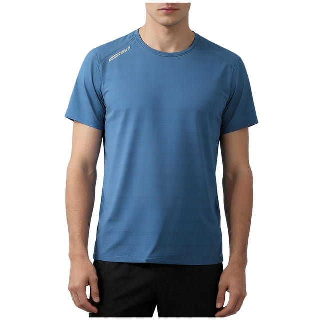 Camiseta Casual de Color Sólido de Hielo-Seda de la Blusa de Manga Corta de los Hombres, Transpirable Suelto Deporte Top para el Gimnasio Y el Uso Diario