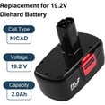 thumbnail image 2 of Ohyes Bat 19.2V 2 Ah Power Tool Battery for 19.2 Volt C3 DieHard Battery, 2 Pack, 2 of 7