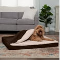 thumbnail image 4 of FurHaven Pet Products Berber & Suede Blanket-Top Orthopedic Deluxe Mat Pet Bed for Dogs & Cats - Espresso, Jumbo, 4 of 12