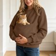 thumbnail image 5 of COMVALUE Cat Pouch Hoodie Pet Carrier Hoodies Women Oversized Kangaroo Pocket Lightweight Sweatshirts for Carriering Dogs (Coffee, S), 5 of 5