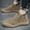 Khaki, variant on Men's Rubber Sole & Cushioned Insole - All-Terrain Traction for,Casual Attire (Unisex) &  High-Top Boots - Slip-On Outdoor Casual Shoes with Low-Cut Tube