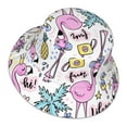 thumbnail image 3 of Kll Summer With Flamingo Bucket Hat For Women Men Packable Travel Beach Sun Hat Outdoor Rave Accessories Reflective Fisherman Cap, 3 of 9