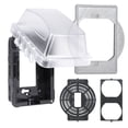 thumbnail image 1 of TayMac MM410CA Weatherproof Nonmetallic Standard Depth In-Use Device Cover, 16-in-1 Configurations, Single Gang, Round Box Adapter Plate, Horizontal/Vertical, Clear, 1 of 7