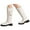 ZM-White, variant on Karoyedx Womens Cowgirl Boots Women's Knee-High Boots Comfortable Flat Low Heel Round Toe Stretchy Suede Slouch Boots with Side Zipper White Size,9