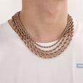 thumbnail image 5 of HIJONES Women's Men's Stainless Steel Rope Twist Braided Chain Necklace Weave Solid Chains Rose Gold 7MM 22in, 5 of 6