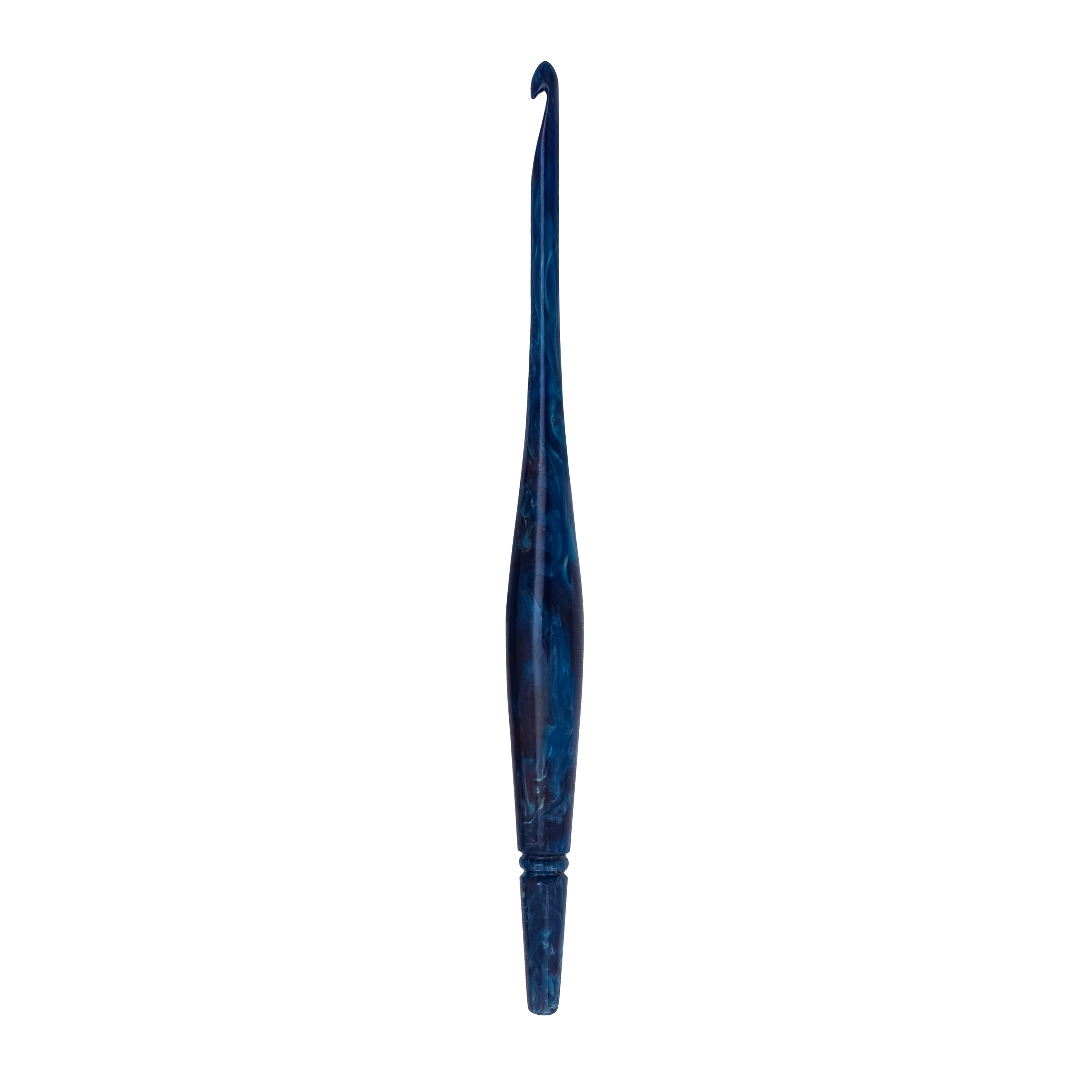 Ommi Ergonomic Handle Crochet Hooks | Handcrafted 7’’ Blue Swirl | (6.5 mm)