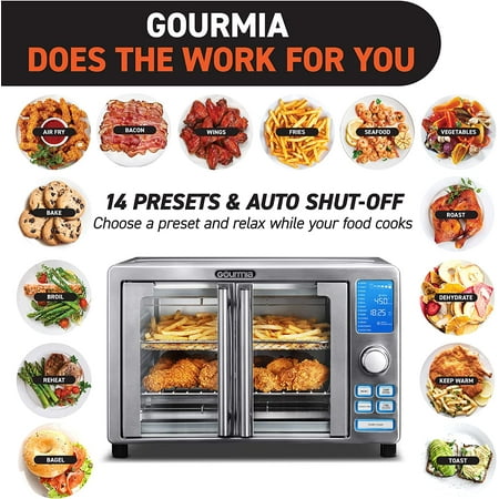 Gourmia - French Door Digital Air Fryer Oven - Silver