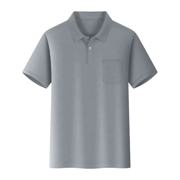 TBWNWG Boys Casual Solid Color Short Sleeve Pocket Shirt Comfortable Top For Daily Wear And Outdoor Play,Size 5-6 Years