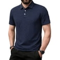 thumbnail image 2 of Mens Polo Shirts Short Sleeve Comfort Fit Printed Top Casual Outdoor Activities Spring Summer Golf Shirts for Men C Navy XXXL, 2 of 4