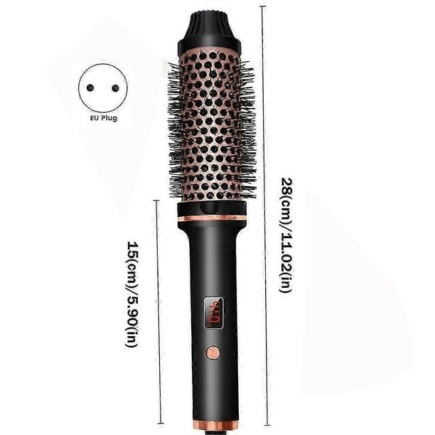 Thermal Volumizing Hot Brush for Curly and Straight Hair - 38mm Double PTC Heated Styling Comb with Ceramic Technology