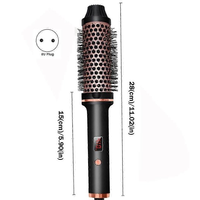 Thermal Volumizing Hot Brush for Curly and Straight Hair - 38mm Double PTC Heated Styling Comb with Ceramic Technology