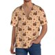 thumbnail image 1 of Balery Turkey And Autumn Leaves Camisa Casual de Manga Corta con Botones para Hombre, Texturizada, Estilo Cubano, para Playa, Verano-4X-Large, 1 of 5