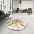 thumbnail image 3 of Ahgly Company Indoor Round Abstract Light Copper Gold Abstract Area Rugs, 6' Round, 3 of 6