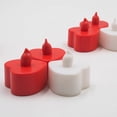 thumbnail image 3 of 24pcs LED Electronic Candle Lamp Heart Shape Candle Lights Flameless Tealight Romantic Party Decor (Red Shell, Red Light, No Flashing), 3 of 7