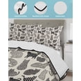 thumbnail image 4 of Quilts Full Size Bedding Set, Black Cat Lightweight Quilted Comforter, Rustic Striped Geometric Abstract Soft Reversible Bedspread Coverlet with Pillow Covers for All Season, 78" x 90", 4 of 7