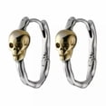 thumbnail image 6 of QQTDFG Sterling Silver 925 Gothic Biker Skull Skeleton Huggie Hoop Earring A4155-1 Single Earring, 6 of 9