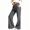 thumbnail image 5 of yillto Girls Fleece Sweatpants Elastic Waist Loose Wide Leg Pants Kids Fall Winter Casual Pant with Pockets, 5 of 7