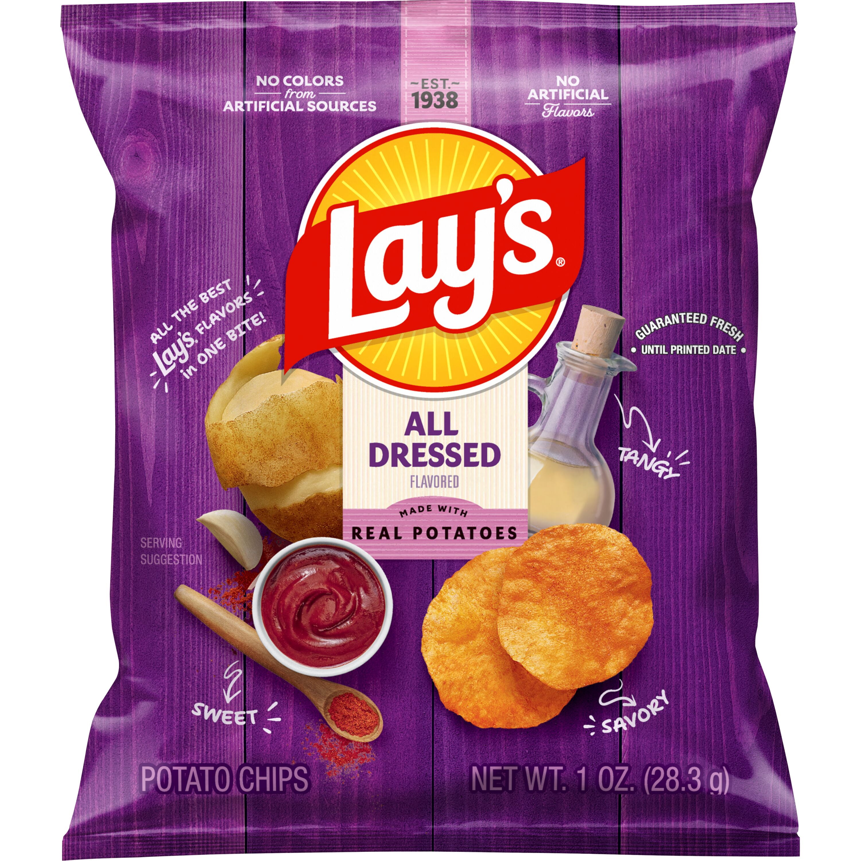 Lay's All Dressed Potato Chips Bag, 1 oz