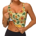 thumbnail image 4 of Vsdgher Leaves Avocado Print Women Sleeveless Athletic Tank Top Built-in Bra Camisole Sports Vest for Yoga Running Fitness Exercise with Removable Pads, 4 of 8