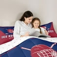 thumbnail image 5 of Homewish Ice Hockey Lovers Bedding Comforter Set,Ball Sport Twin Comforter Sets,Blue Red Bedding Set For Teens,Breathable Home Decor Reversible,2pcs, 5 of 8