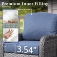 thumbnail image 3 of XIZZI 4-Piece Rattan Outdoor Conversation Set Loveseat Sofa with Cushions,Blue, 3 of 9
