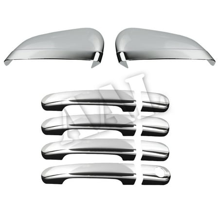 Putco Chrome Door Mirror Covers AAL Premium Chrome Cover Combo For FORD 2005 2006 2007 FIVE HUNDRED 4 Doors HANDLE Without Passenger Side Keyhole+2PC MIRROR ()