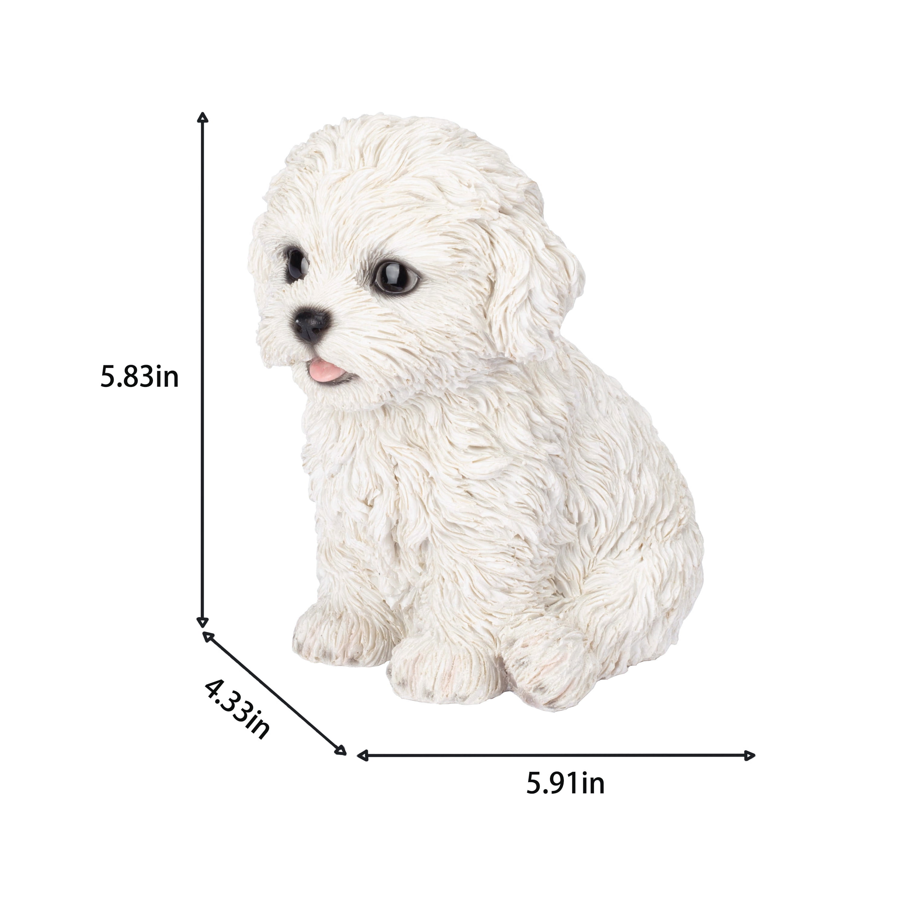 SOREAL White Bichon Frise Decorative Puppy Figurine for Home & Garden Décor, Handpainted Polyresin Dog Statue, Realistic Design | Gift for Dog Lovers | Weather-Resistant Indoor/Outdoor Decor