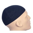 thumbnail image 4 of Eid Islamic Knitted Kufi Topi Prayer Hat Crochet Cap Taqiyah Takke Skull Beanie for Muslims, Prayers and Islamic Eids, 3 Set of Navy, 4 of 11